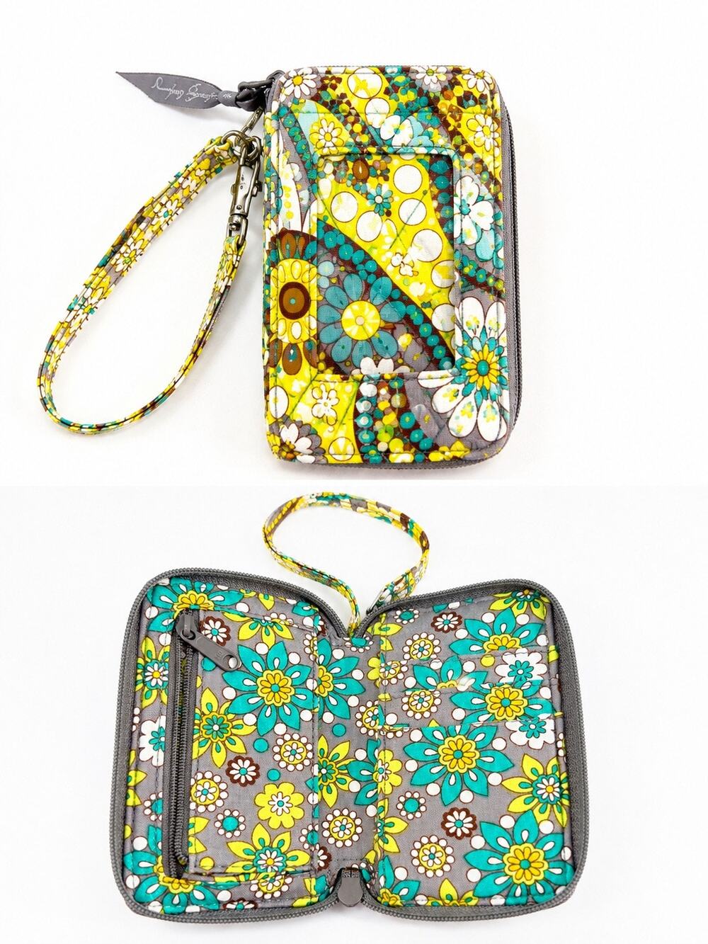 Vera Bradley Lemon Parfait All-In-One ID Wristlet Wallet Retired Spring 2011